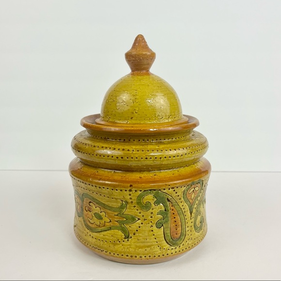 MCM Italian Rosenthal Netter Pottery Lidded Pottery Jar Signed And Numbered - Picture 10 of 16